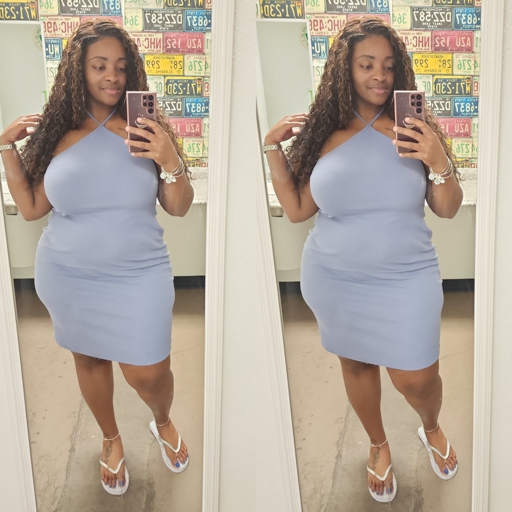Fashion Nova Midi Halter Dress